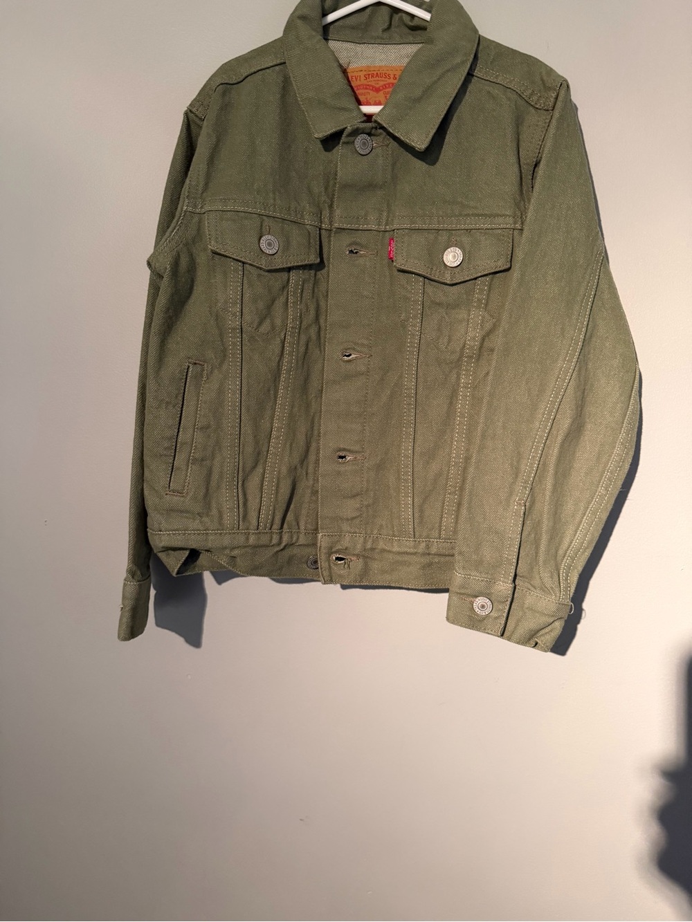 Levi's Olive Green Denim Trucker Jacket -kids
